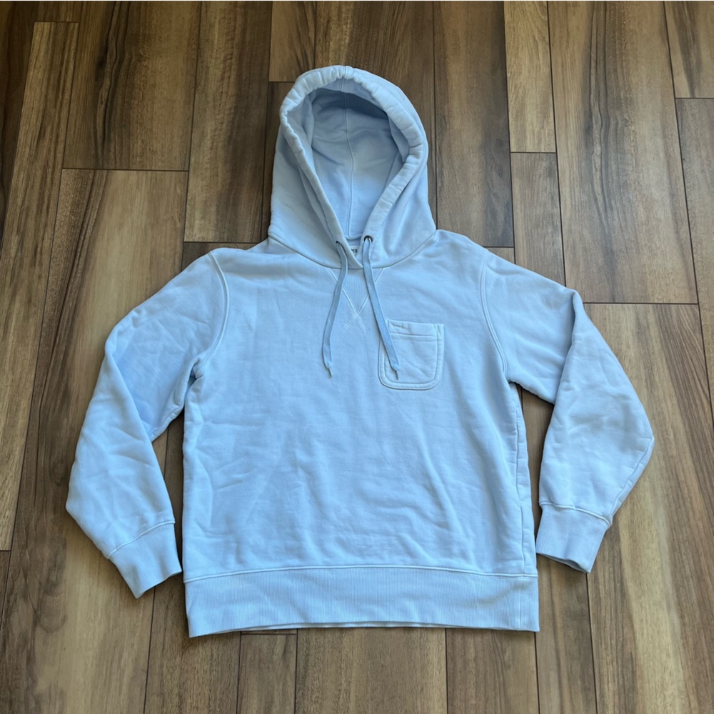 Alex Mill Blue Pullover Hoodie Soft Fleece Fitted